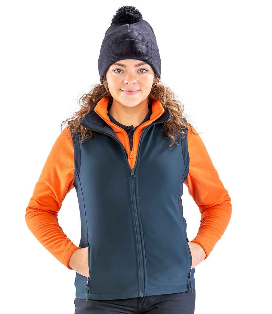 Result Recycled Ladies Printable Soft Shell Bodywarmer | Navy/Navy