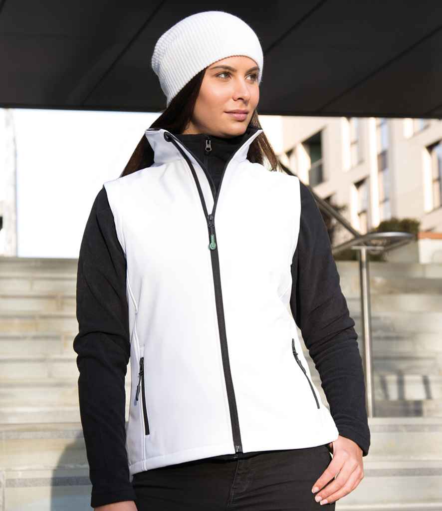 Result Recycled Ladies Printable Soft Shell Bodywarmer | White/Black