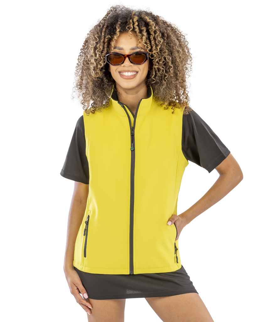 Result Recycled Ladies Printable Soft Shell Bodywarmer | Yellow/Black