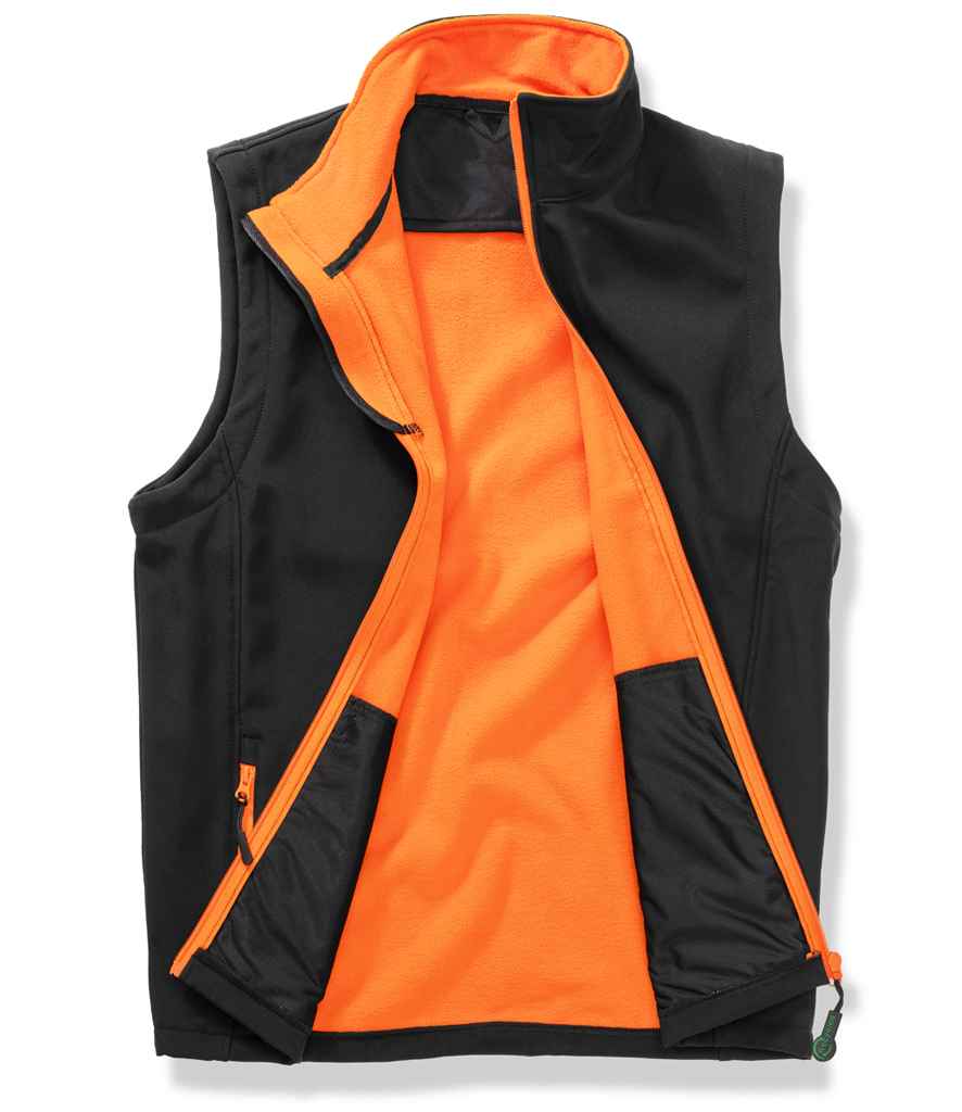 Result Recycled Printable Soft Shell Bodywarmer | Black/Orange