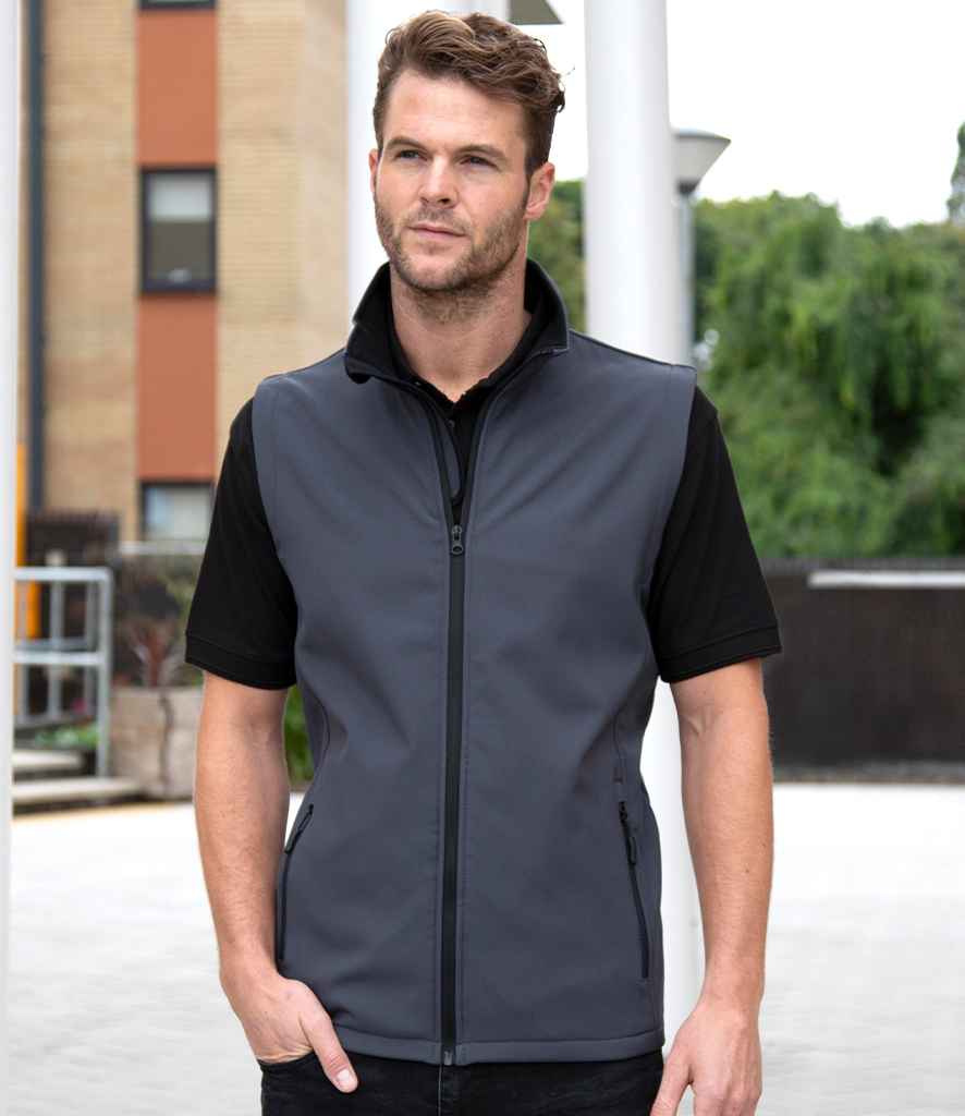 Result Recycled Printable Soft Shell Bodywarmer | Charcoal/Black