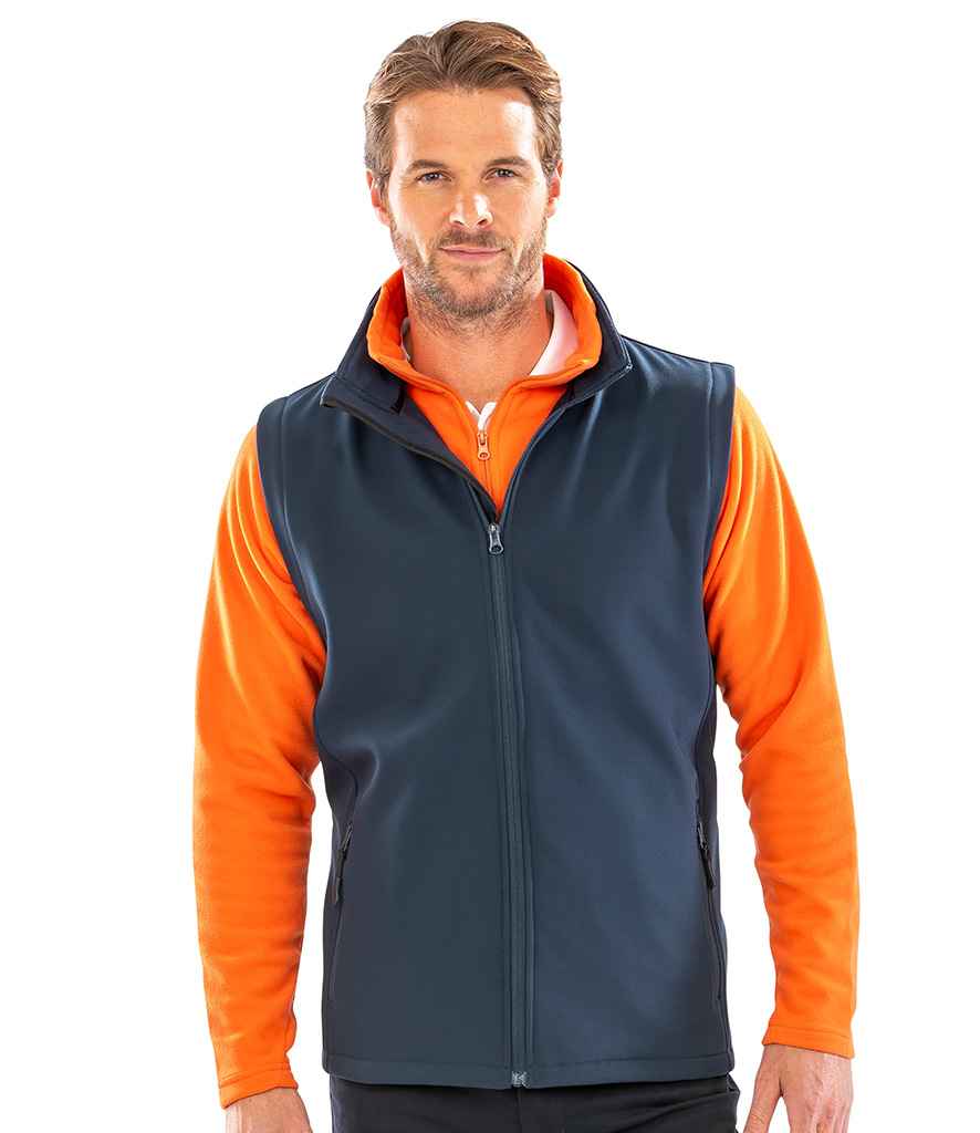 Result Recycled Printable Soft Shell Bodywarmer | Navy/Navy