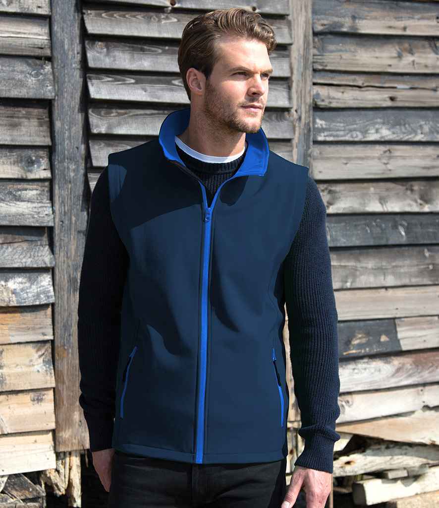 Result Recycled Printable Soft Shell Bodywarmer | Navy/Royal Blue