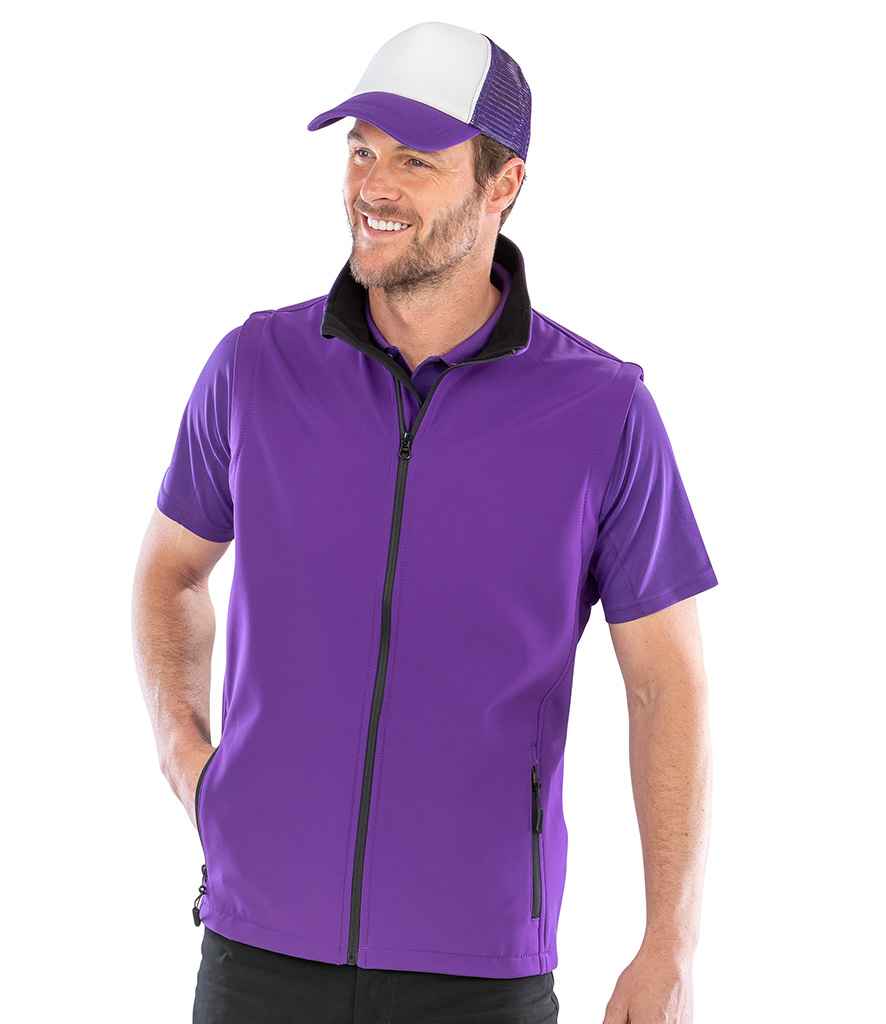 Result Recycled Printable Soft Shell Bodywarmer | Purple/Black
