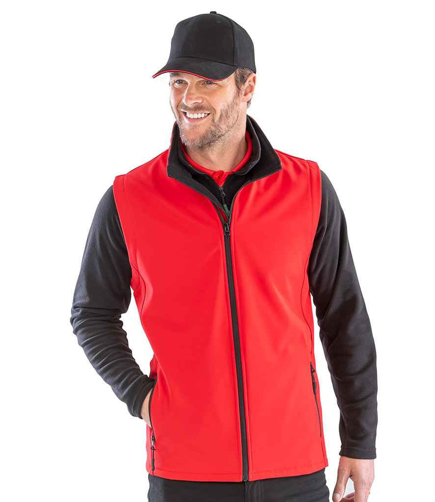 Result Recycled Printable Soft Shell Bodywarmer | Red/Black