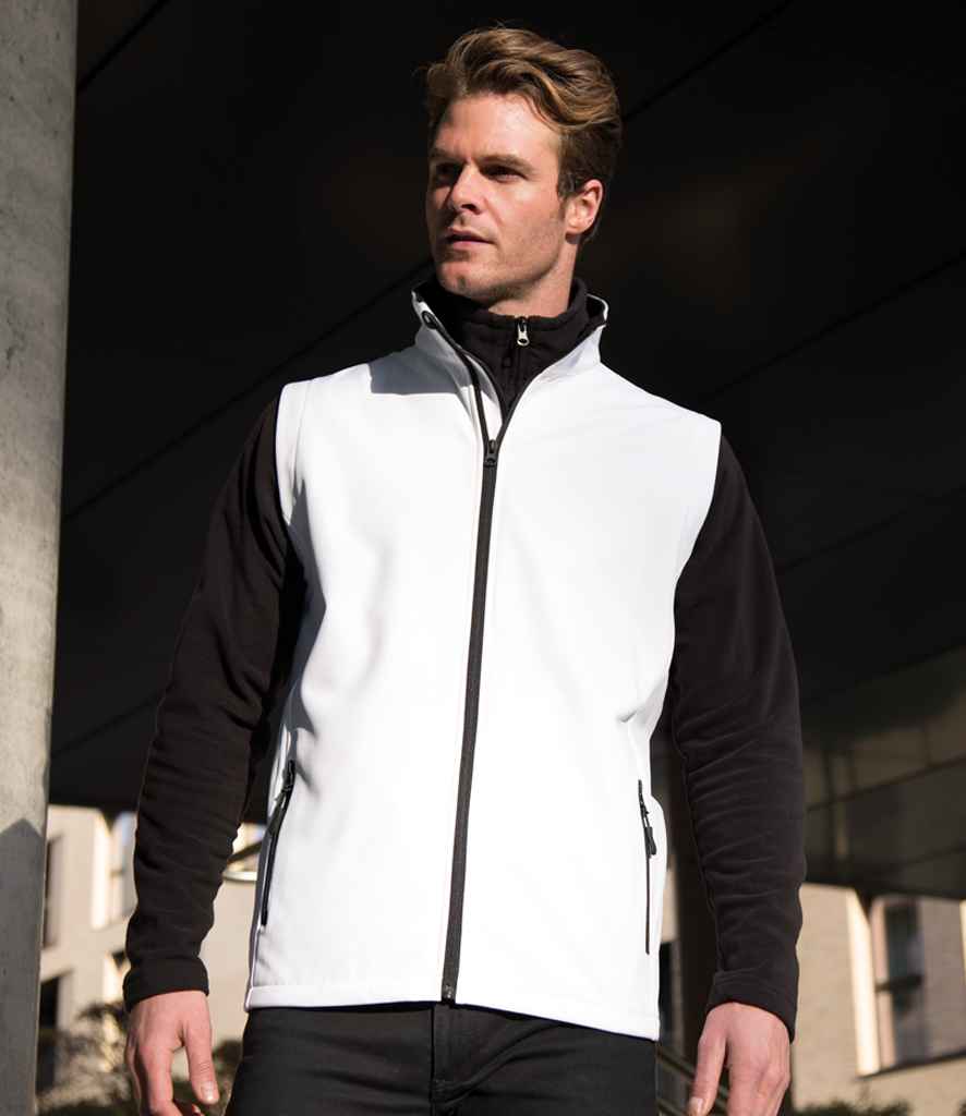 Result Recycled Printable Soft Shell Bodywarmer | White/Black