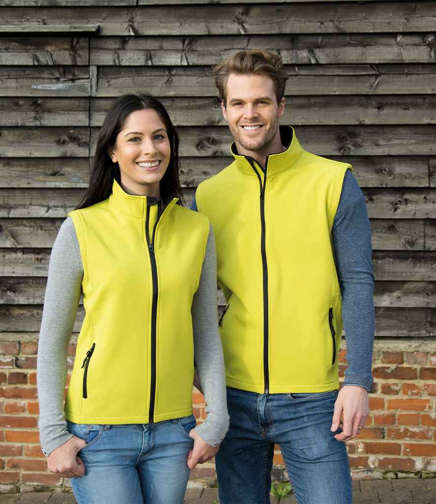 Result Recycled Printable Soft Shell Bodywarmer | Yellow/Black