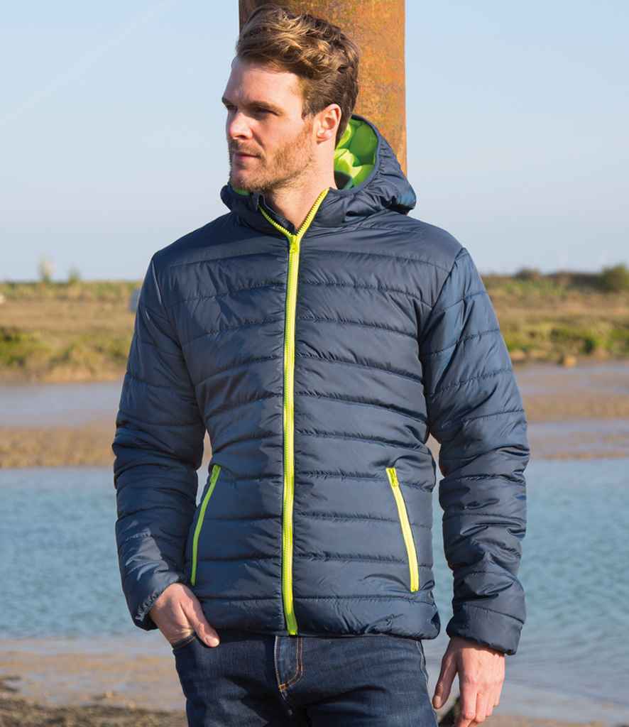 Result Core Soft Padded Jacket | Navy/Lime Green