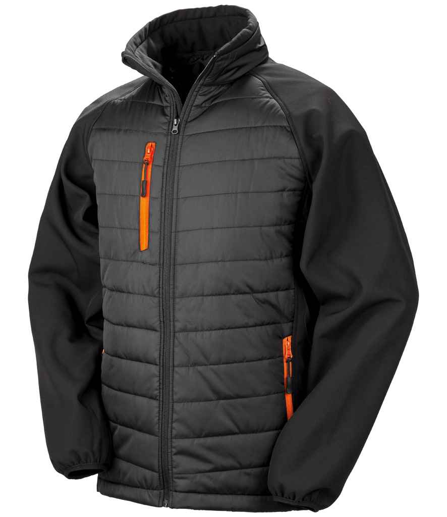 Result Recycled Compass Padded Jacket | Black/Orange