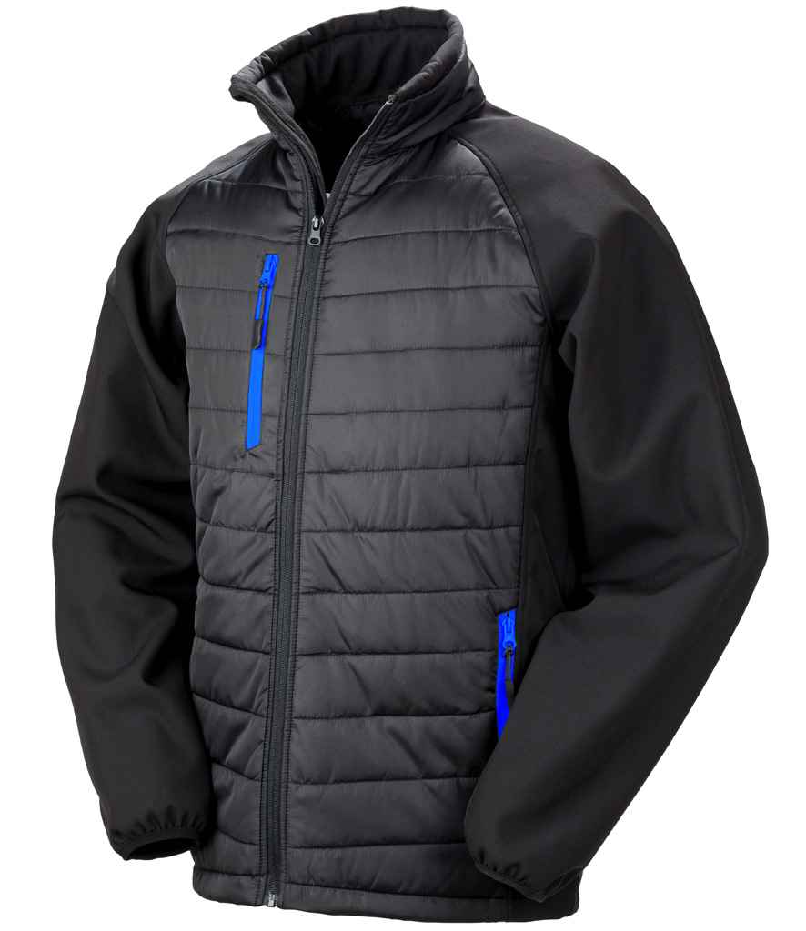 Result Recycled Compass Padded Jacket | Black/Royal Blue