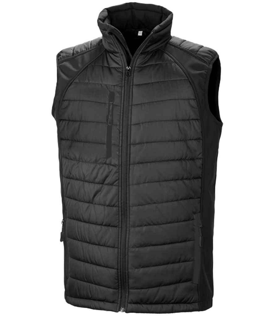 Result Recycled Compass Padded Gilet | Black/Black