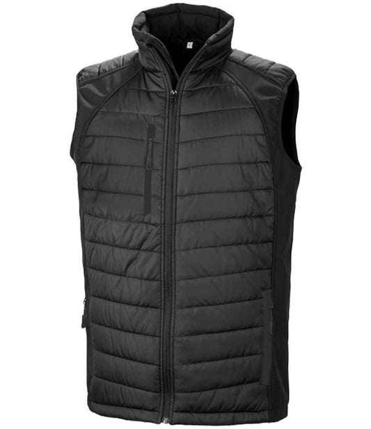 Result Recycled Compass Padded Gilet | Black/Black