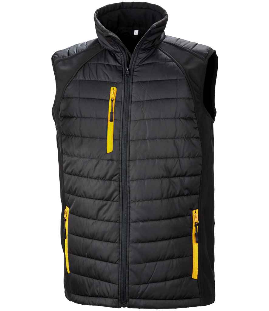 Result Recycled Compass Padded Gilet | Black/Yellow