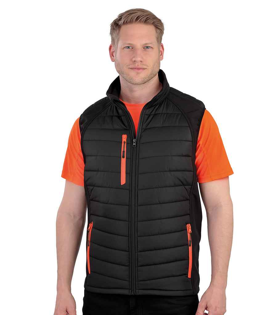 Result Recycled Compass Padded Gilet | Black/Orange