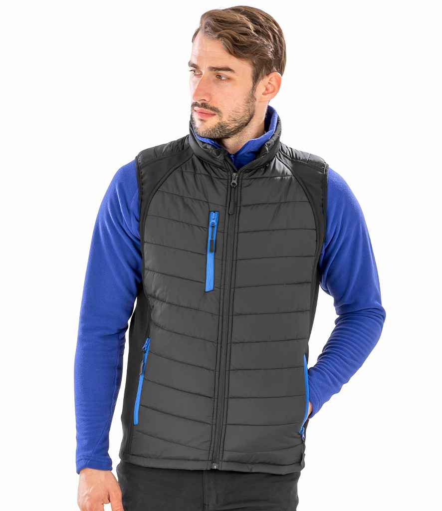 Result Recycled Compass Padded Gilet | Black/Royal Blue