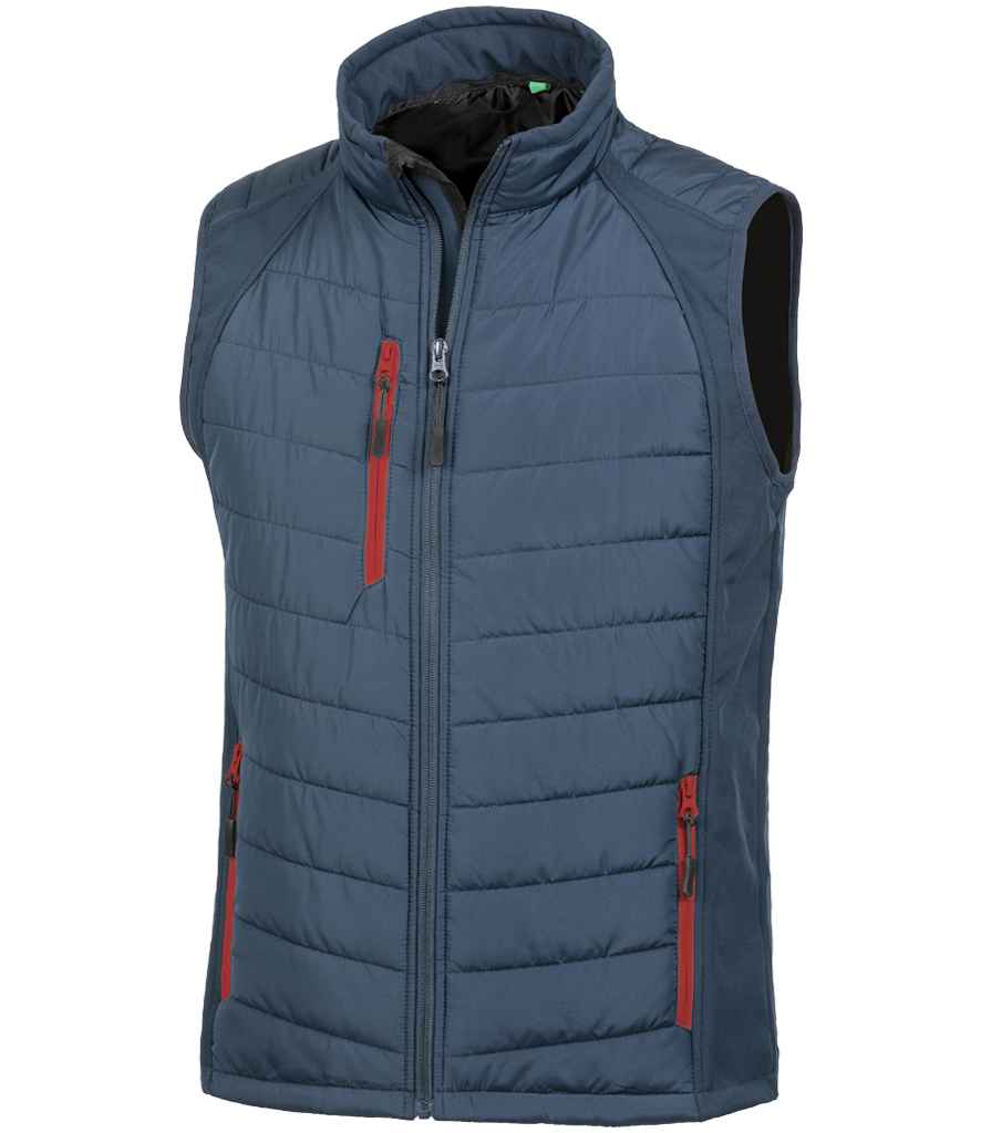 Result Recycled Compass Padded Gilet | Navy/Red