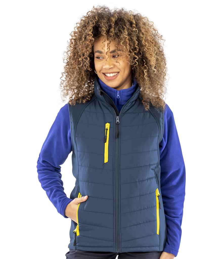 Result Recycled Compass Padded Gilet | Navy/Yellow