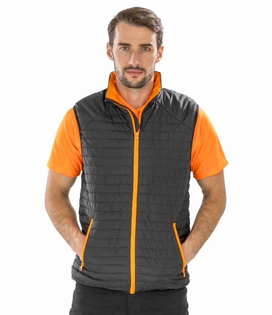 Result Recycled Thermoquilt Gilet | Black/Orange