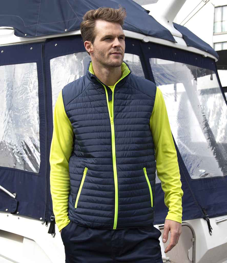 Result Recycled Thermoquilt Gilet | Navy/Lime Green