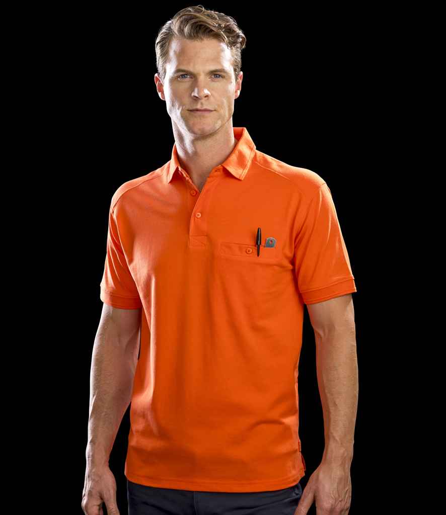 Result Work-Guard Apex Pocket Piqué Polo Shirt | Orange