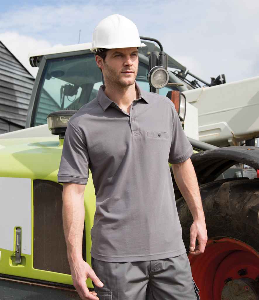Result Work-Guard Apex Pocket Piqué Polo Shirt | Workguard Grey