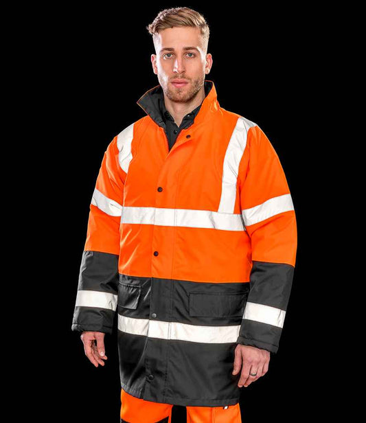 Result Core Motorway Two Tone Safety Jacket | Fluorescent Orange/Black