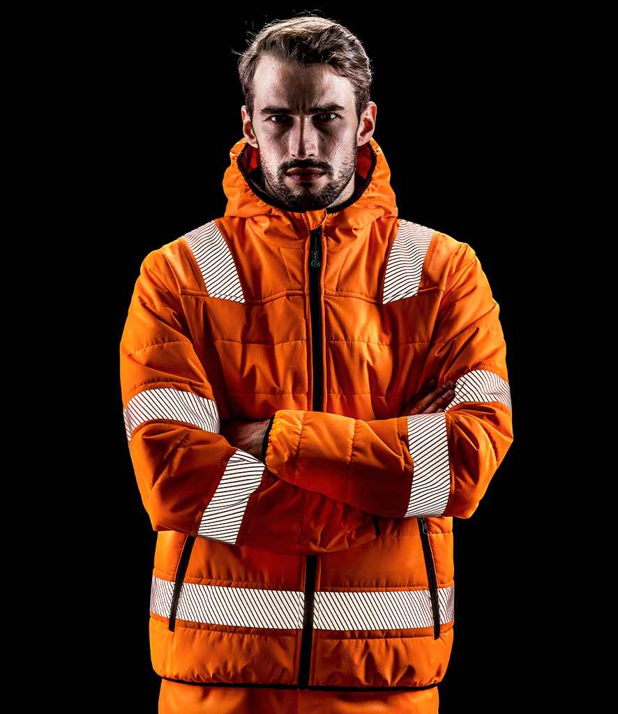 Result Recycled Ripstop Padded Safety Jacket | Fluorescent Orange