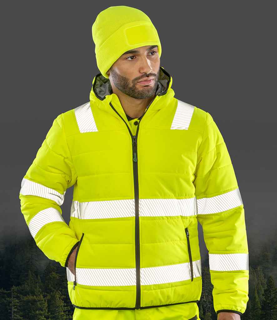 Result Recycled Ripstop Padded Safety Jacket | Fluorescent Yellow