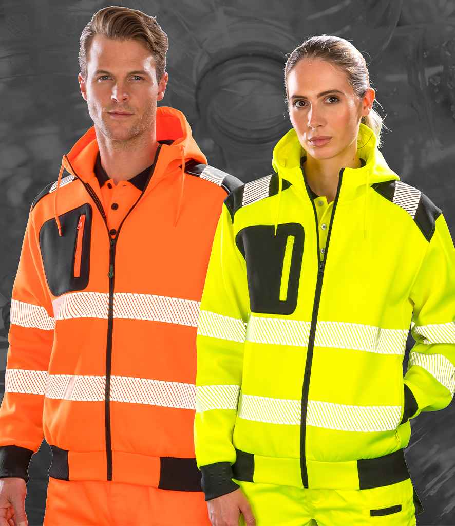 Result Recycled Safety Zip Hoodie | Fluorescent Orange