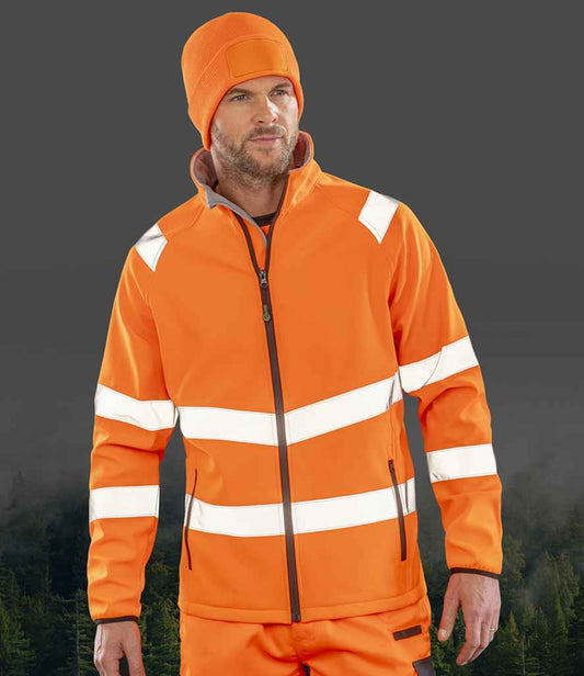 Result Recycled Printable Safety Soft Shell Jacket | Fluorescent Orange