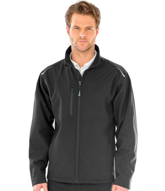 Result Recycled Three Layer Printable Soft Shell Jacket | Black
