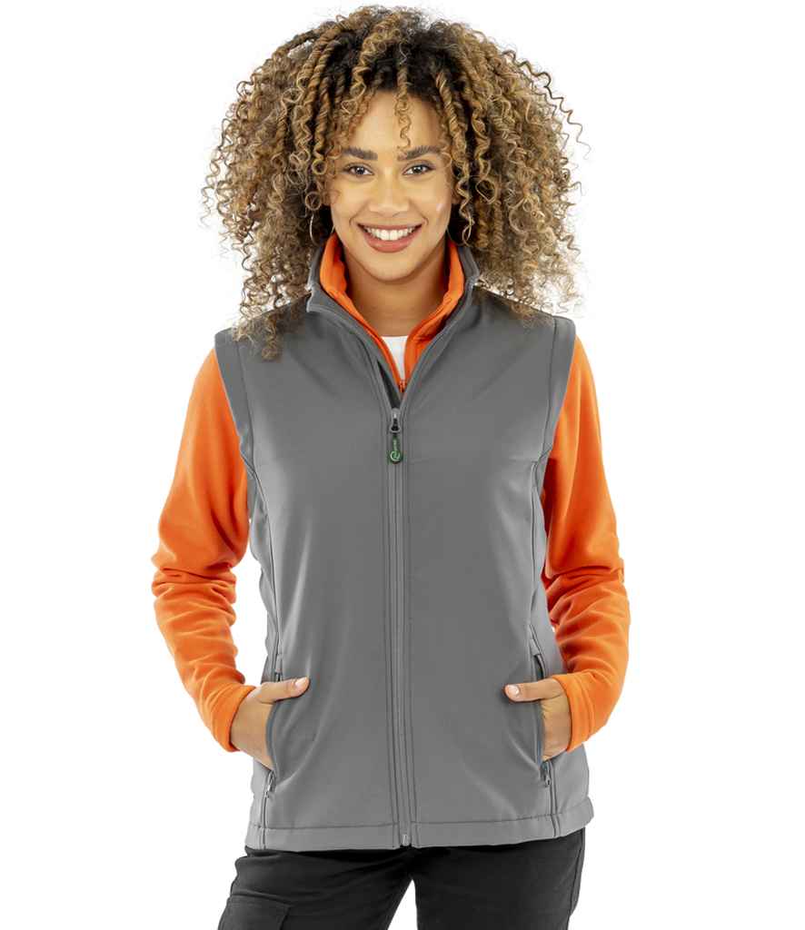 Result Recycled Ladies Printable Soft Shell Bodywarmer | Workguard Grey