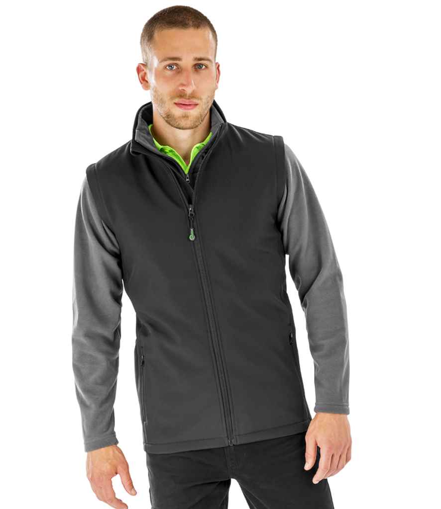 Result Recycled Printable Soft Shell Bodywarmer | Black