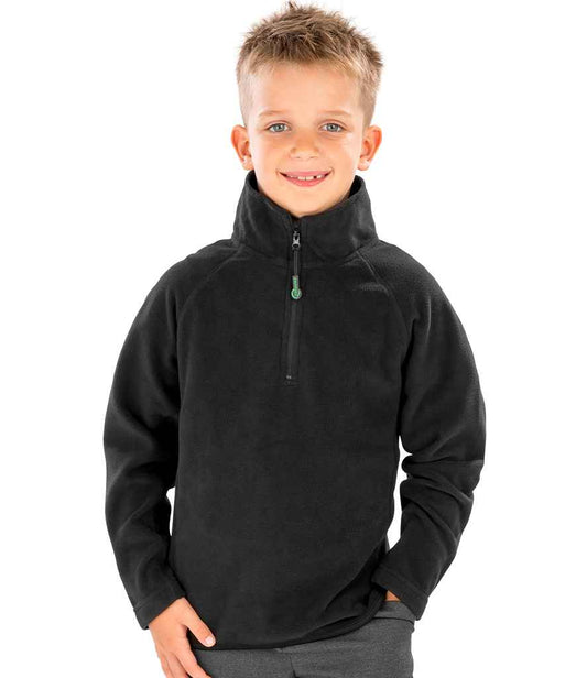 Result Recycled Kids Zip Neck Micro Fleece | Black