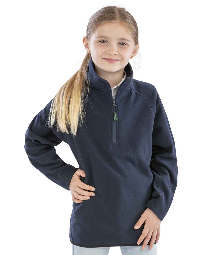 Result Recycled Kids Zip Neck Micro Fleece | Navy