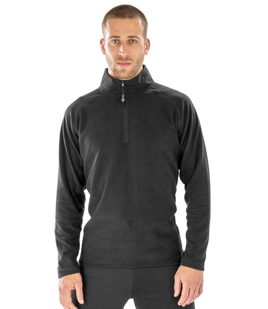 Result Recycled Zip Neck Micro Fleece | Black