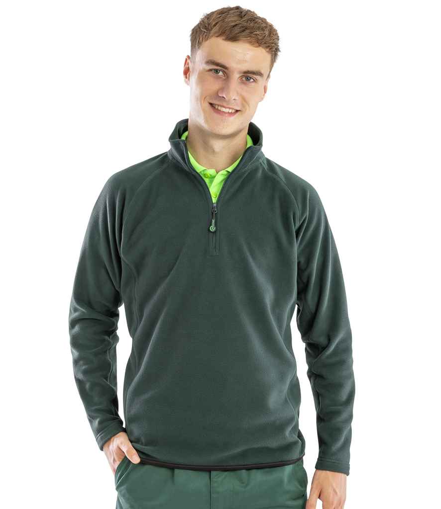 Result Recycled Zip Neck Micro Fleece | Forest Green