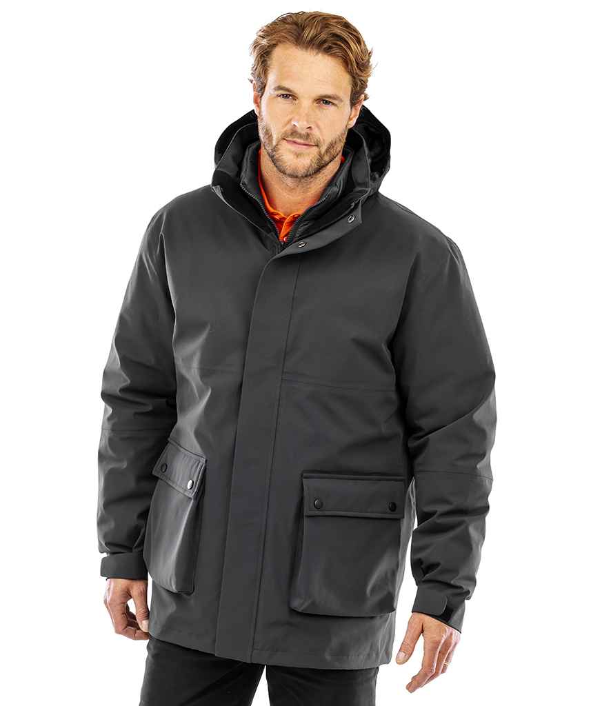 Result Recycled 3-in-1 Padded Ripstop Jacket | Black