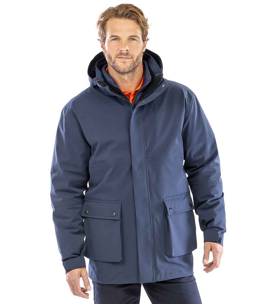 Result Recycled 3-in-1 Padded Ripstop Jacket | Navy