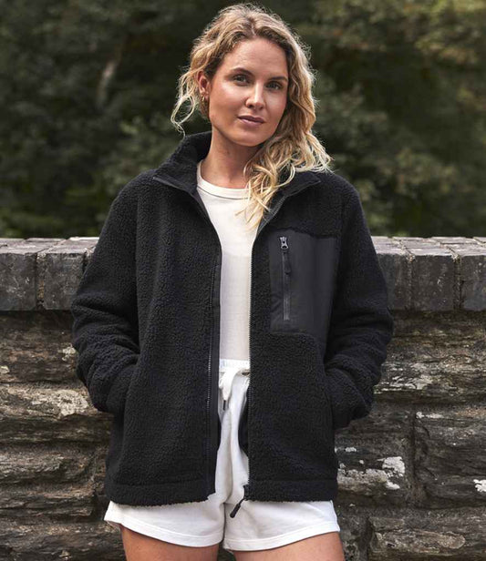 Ravine Unisex Full Zip Borg Fleece Jacket | Black