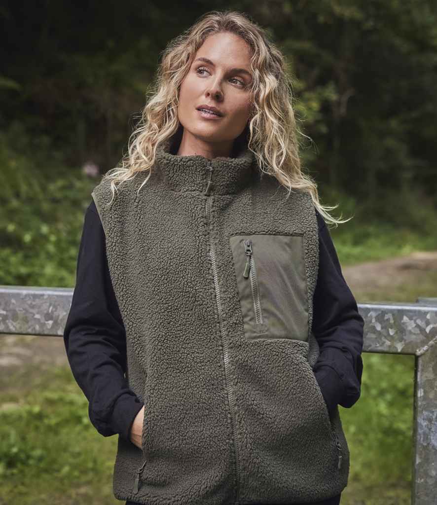 Ravine Unisex Borg Fleece Gilet | Olive Green
