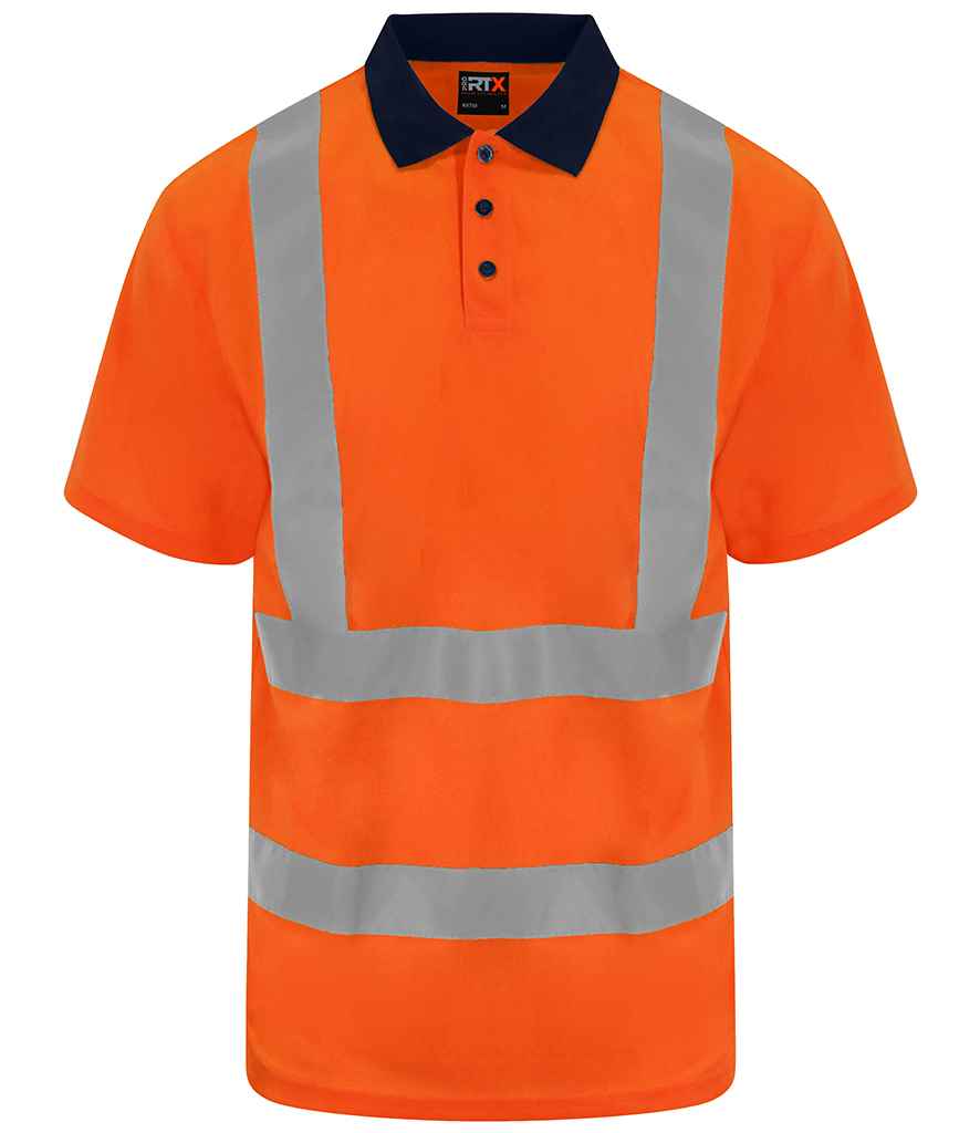 Pro RTX High Visibility Polo Shirt | Orange/Navy