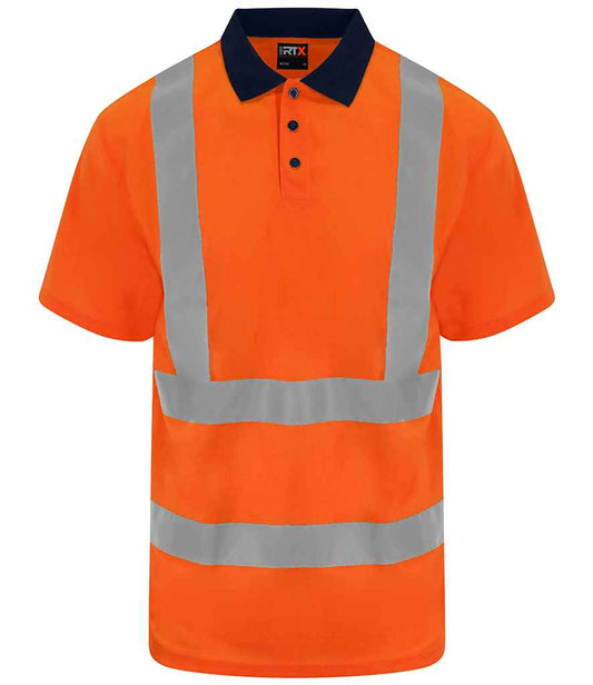 Pro RTX High Visibility Polo Shirt | Orange/Navy