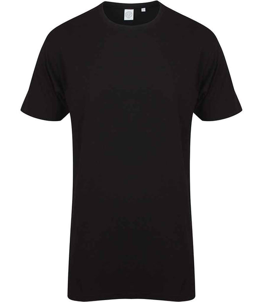 SF Clothing Longline Dipped Hem T-Shirt | Black