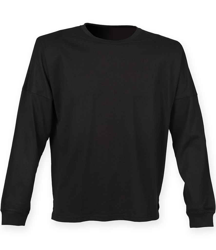 SF Clothing Unisex Drop Shoulder Slogan Top | Black