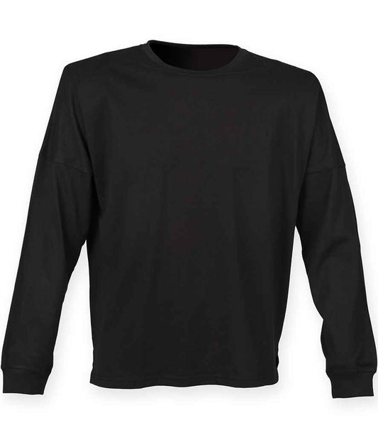 SF Clothing Unisex Drop Shoulder Slogan Top | Black