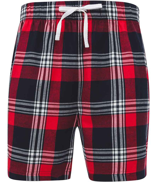 SF Clothing Tartan Lounge Shorts | Red/Navy