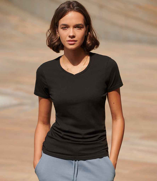 SF Clothing Ladies Feel Good Stretch V Neck T-Shirt | Black
