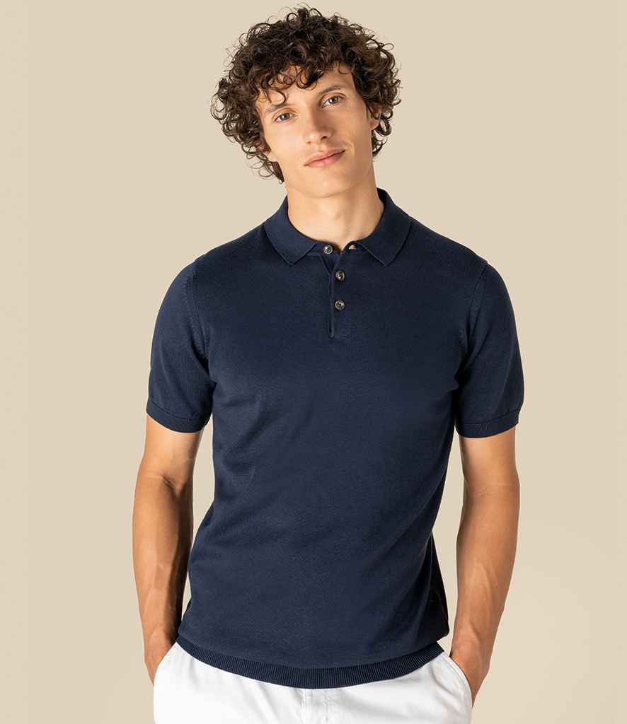 Spasso Knitted Polo Shirt | Navy