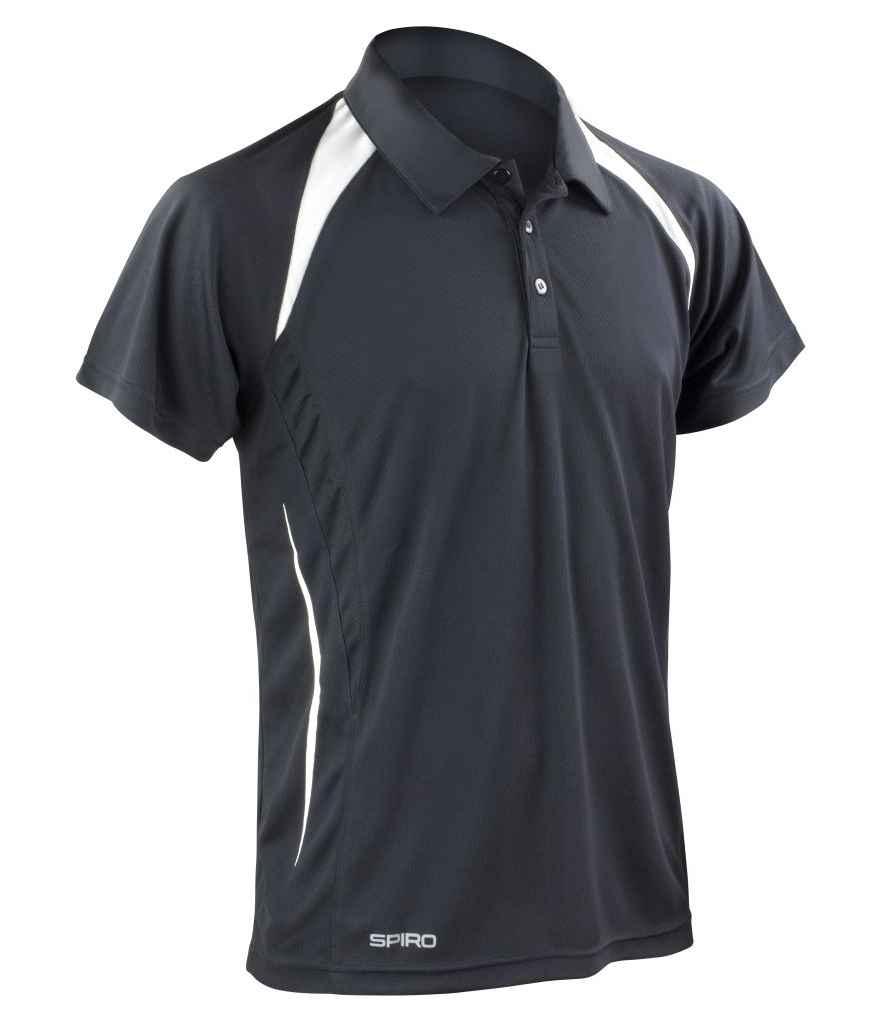Spiro Team Spirit Polo Shirt | Black/White